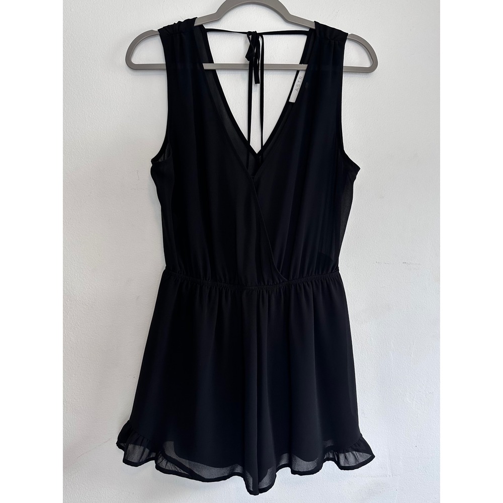 ASTR the Label Bobi Draped Chiffon Romper Boho Modern Elegant Romantic Going Out